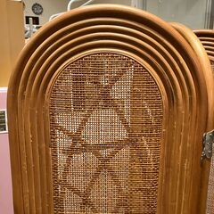 ラタンの3連ついたて（ナチュラル）の画像