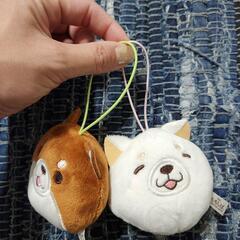 忠犬もちしば☆ぬいぐるみストラップ2点セットの画像