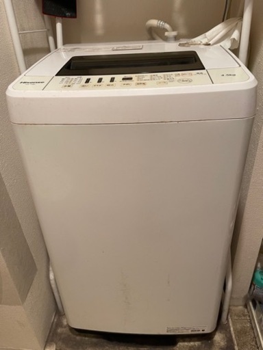 2.5年使用時間、ハイセンス 全自動 洗濯機、美品