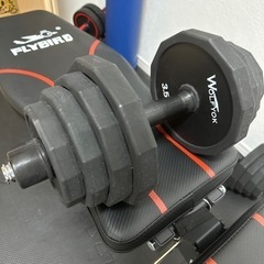 トレーニング用ベンチ　ダンベル2つセットの画像