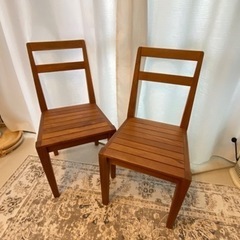 オールドチーク　ダイニングチェア　2客