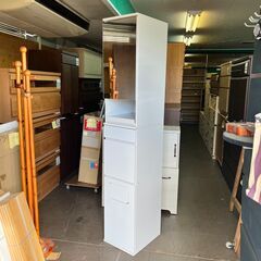 未使用 美品 スリムストッカー ランドリー ドレッサー ホワイト...