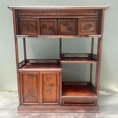  飾り棚 茶箪笥 茶棚 無垢材 木製 W91×H105×D29cm 