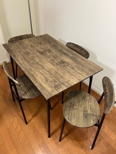 【北欧風】ダイニングテーブル & ダイニングチェアx 4