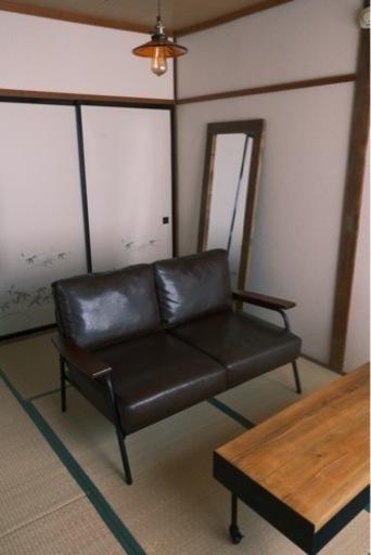 【Basquiat】2人掛けソファ  レザーブラウン