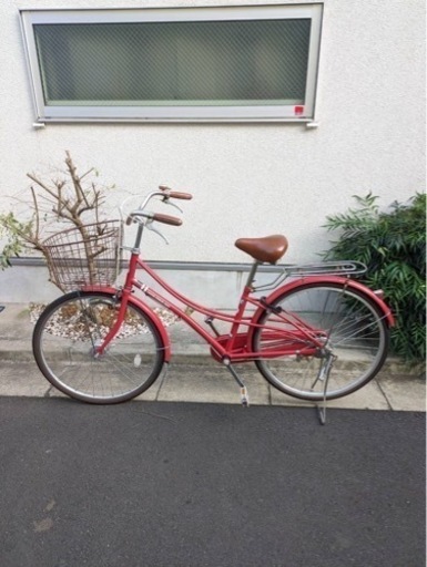 自転車 ママチャリ 26インチ 赤