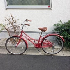 自転車 ママチャリ 26インチ 赤