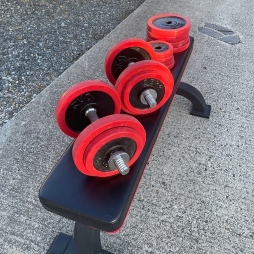 【3月26日まで受け取れる方限定】赤ラバー　ダンベルセット 60kg （片手30kg×2個セット）