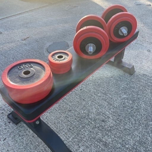 【3月26日まで受け取れる方限定】赤ラバー　ダンベルセット 60kg （片手30kg×2個セット）