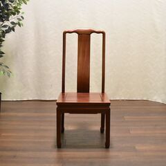 ≪zyt1157ジ≫ 中国家具 ハイバックチェア アームレス 花梨 座面高40.5cm 中華/椅子/アジアン家具/唐木家具/李朝家具 50817-06の画像