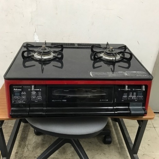 ｋ2310-468　Paloma ガスコンロ PA-A91WCR-L ガラストップ 2016年製 キズ汚れ有り 現状渡し