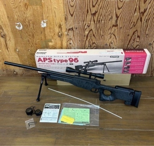 d827508 MARUZEN マルゼン APStype96 スコープ付き 競技用 銃 エアガン スプリングエア 動作未確認 現状品 当時物 中古品