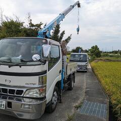 ★激安★　程度良し♪　車検付き★　日野　デュトロ　ショート　2tユニック　3段　クレーン　植木屋　車検付き　ローン可能！！ダンプ車両交換可能★　の画像