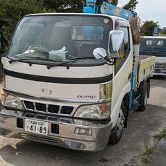 ★激安★　程度良し♪　車検付き★　日野　デュトロ　ショート　2tユニック　3段　クレーン　植木屋　車検付き　ローン可能！！ダンプ車両交換可能★　の画像