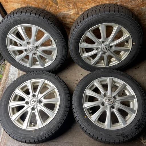 新車外し　アルミ付き　DUNLOP ダンロップ　WINTERMAXX03 155/65R14 スタッドレス　タイヤ　2022年製　14インチ