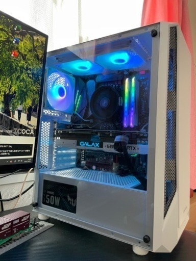 白いゲーミングPC RTX2080 Ryzen5-3600 m.2SSD 1TB