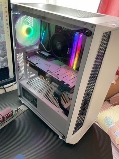 白いゲーミングPC RTX2080 Ryzen5-3600 m.2SSD 1TB
