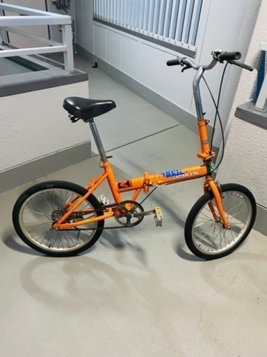 折り畳み自転車！ミニベロ！自転車！オレンジ！