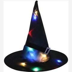【新品】光る 魔女の帽子 ハロウィン 仮装 LEDライトの画像