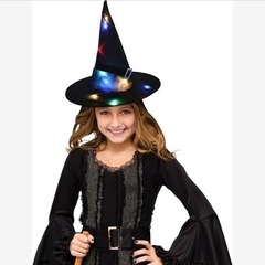 【新品】光る 魔女の帽子 ハロウィン 仮装 LEDライト