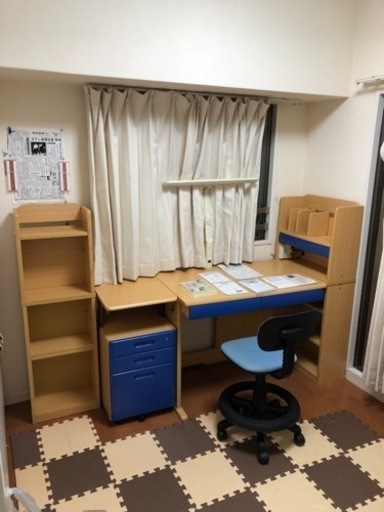 格安にて❗️ニトリの学習机❗️フルセット(青色)