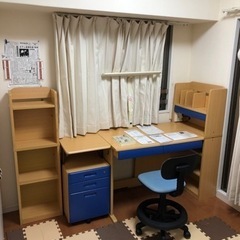格安にて❗️ニトリの学習机❗️フルセット(青色)