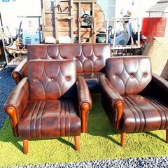 シングルソファ 1人用ソファ 肘掛け椅子 1シーターソファ 昭和...