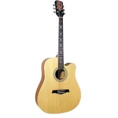 【新品未使用】アコースティックギター 初心者ギターセット 入門 練習 アコギギター ナチュラルの画像