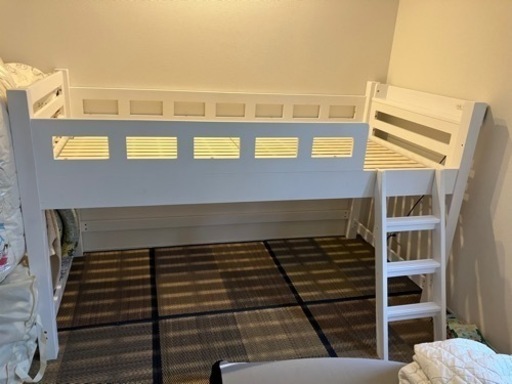「受渡者確定」ロフトベッドロータイプ　高さ120㎝で高すぎず安心