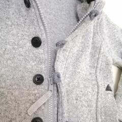 美品 キッズ ジャケット100cm MPS. ボアフード付き 裏起毛 グレー 男の子 女の子 冬服の画像