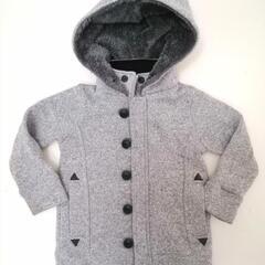 美品 キッズ ジャケット100cm MPS. ボアフード付き 裏起毛 グレー 男の子 女の子 冬服の画像