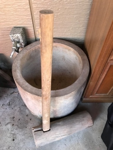 【中古品】餅つき、臼、杵