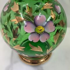 【REGASTOCK江東店】 BOHEMIA ボヘミアガラス フラワーベース 花瓶 ハンドペイント カリクリスタルの画像
