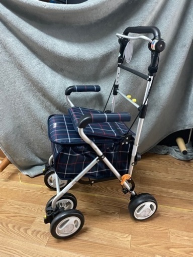 【値下げしました！】幸和製作所 テイコブST07 格子紺 シルバーカー 説明書付きNo2507