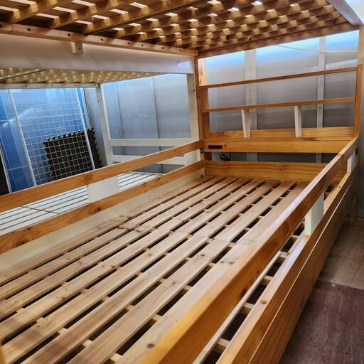 【愛品倶楽部柏店】ニトリ 2段ベッド スノコ式床板 コンセント付き 