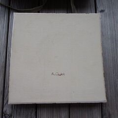 雅山窯　中島正雄 作/尾崎良二 画　粉引四角鉢　鶺鴒図　実家の整理しています！の画像