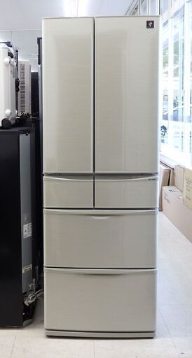 北海道 千歳市/恵庭市 動作品 SHARP/シャープ 6ドア冷蔵庫 SJ-F461E-N 2018年製 455L シャンパンゴールド プラズマクラスター搭載 フレンチドア
