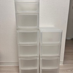 カラーボックスに収まる2段引き出し4個セット