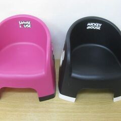 錦化成 ベビーチェア ララチェア ディズニー ミッキーマウス＆ミニーマウス 2点セット ブラック ピンク 子供用イス 椅子の画像