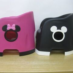 錦化成 ベビーチェア ララチェア ディズニー ミッキーマウス＆ミニーマウス 2点セット ブラック ピンク 子供用イス 椅子の画像