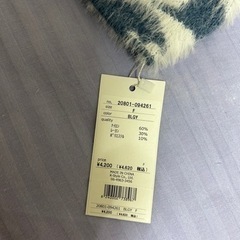 新品　clearクリア　ハイネックニットトップス花　ブルーグレーの画像