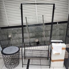 【16日廃棄】衣類ラック ブラック