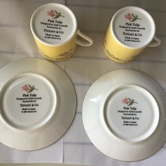 ティファニーデミタスコーヒーカップ&ソーサー2客（中古）の画像