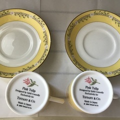 ティファニーデミタスコーヒーカップ&ソーサー2客（中古）の画像