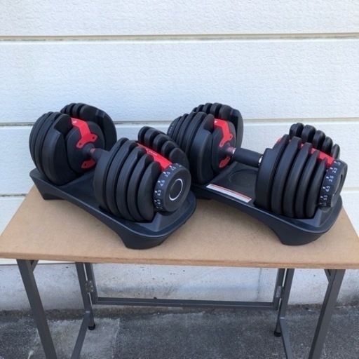 【週末sale中】可変式ダンベル 2.5kgから24kg × 2個セット 動作確認済み  gogo jump 赤×黒