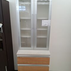 ★ジモティ割あり★  食器棚 ナチュラルブラウン H200×D49×W61 クリーニング済み HJ941