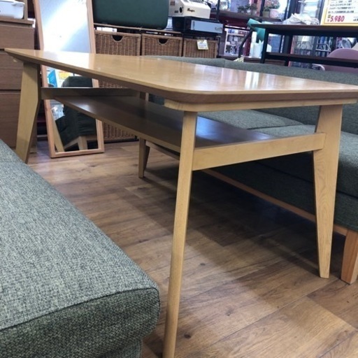 ニトリ　ベンチダイニング4点セット グリーン エキスパート藤沢辻堂店