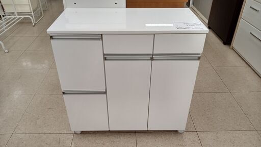 ★ジモティ割あり★  レンジ台ダストボックス付き 白 H81.5×D40×W82 クリーニング済み TJ2323