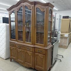 ベルギー製　収納　飾り棚　食器棚　高級感　おしゃれ デラックスショーケース(食器棚) 高さ205cm｜高級マホガニー家具