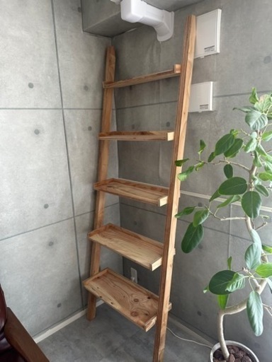 ラダーシェルフ オーク DIY ナチュラル ウッド ラック 収納棚 シェルフ